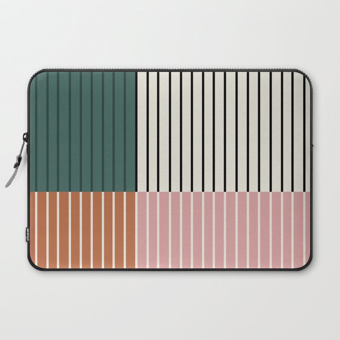 Color Block Line Abstract V Colorful Retro Laptop Sleeve Gallery Image 2