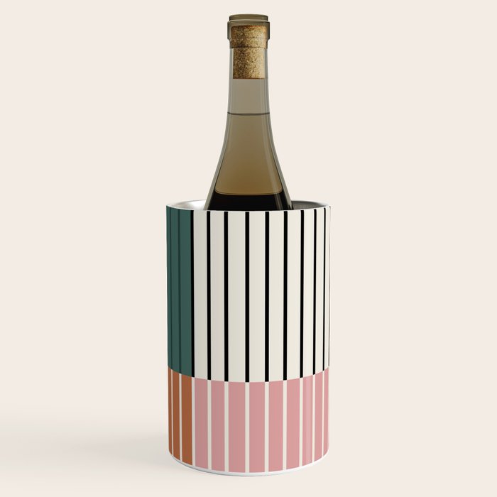 Color Block Line Abstract V Colorful Retro Wine Chiller Gallery Image 1