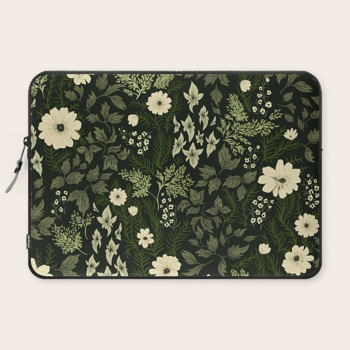 Woodland Nouveau Pattern Forest Green Laptop Sleeve Gallery Image 2