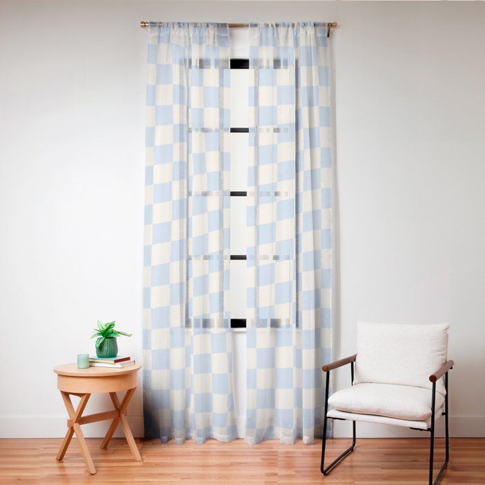 Check - Baby Blue Twist â Checkerboard Print Window Curtain Gallery Image 24