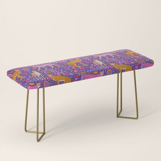 Cheetah in a Rainbow Garden Bench Gallery Image 2