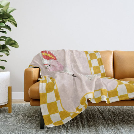 Pink Cockatoo Throw Blanket Gallery Image 2