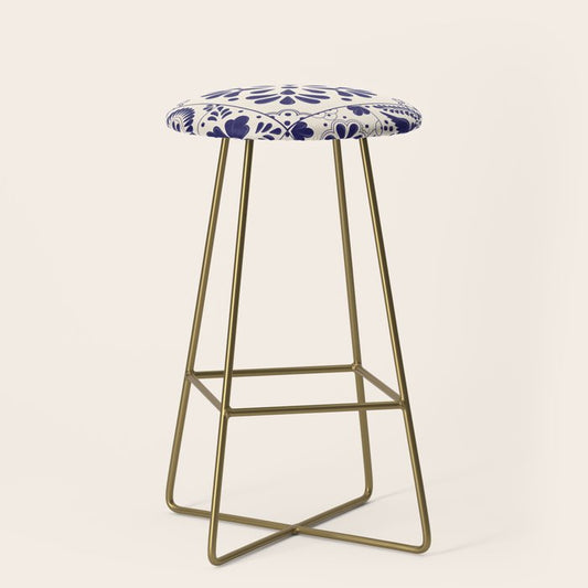 Blue Mexican Talavera Pattern by Akbaly Stool Gallery Image 2