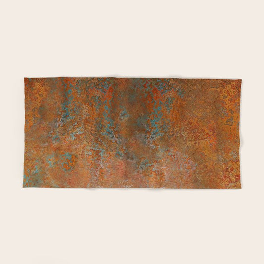 Vintage Rust Copper Hand & Bath Towel Gallery Image 2