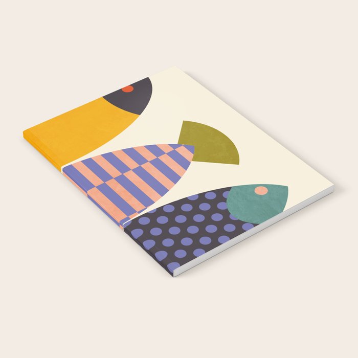 mid century abstract fishes Notebook Gallery Image 1