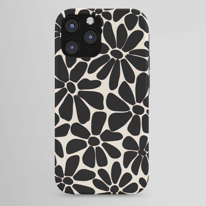 Black and White Retro Floral Art Print iPhone Case Gallery Image 44