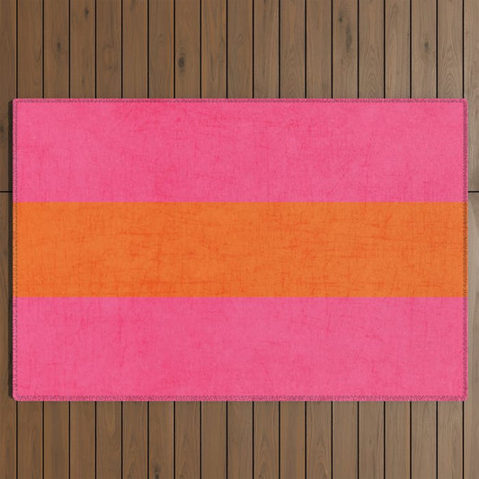 hot pink and orange classic Outdoor Rug Gallery Image 2