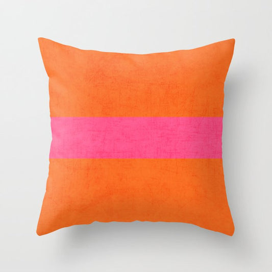 orange and hot pink classic Throw Pillow Gallery Image 2