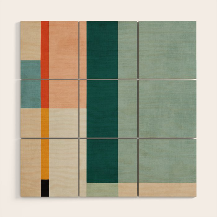 Modern Abstract Geometric Minimalist Artwork Wood Wall Art Gallery Image 3