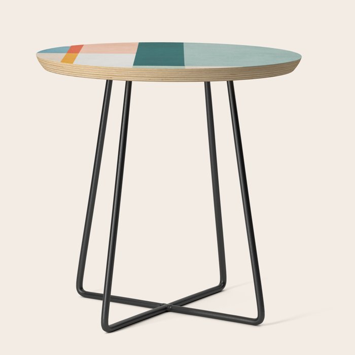 Modern Abstract Geometric Minimalist Artwork Side Table Gallery Image 2