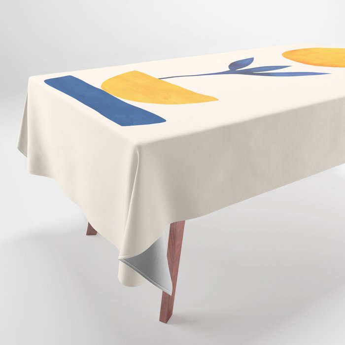 Sunny Sprout Modernist Abstract Botanic Tablecloth Gallery Image 1
