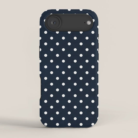 navy swiss dots iPhone Case Gallery Image 2