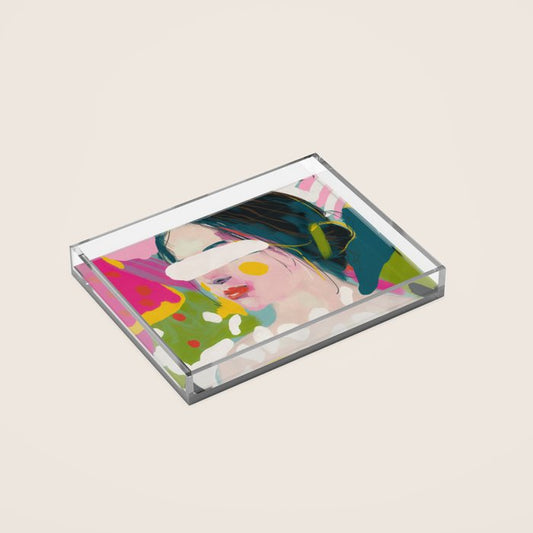 look at me, woman portrait contemporary Acrylic Tray Gallery Image 2