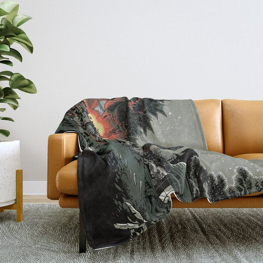 Godzilla - Gray Edition Throw Blanket Gallery Image 2