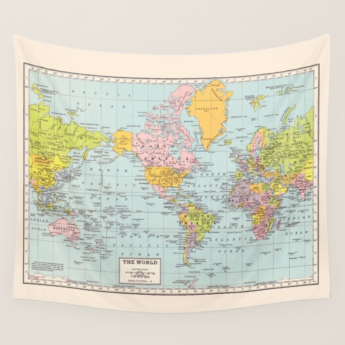 World Map Wall Tapestry Gallery Image 3