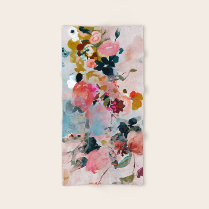floral bloom abstract painting Bath Towel Gallery Image 2