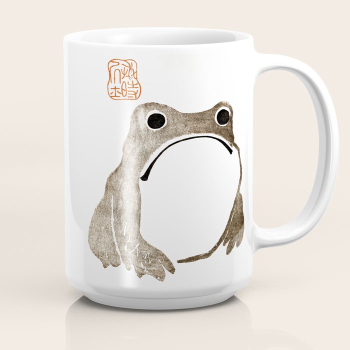 Unimpressed Frog Meika Gafu by Matsumoto Hoji 1814 - Frog Coffee Mug Gallery Image 2