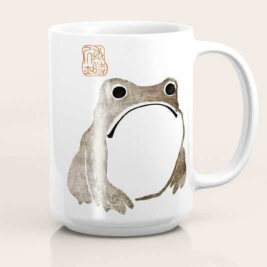 Unimpressed Frog Meika Gafu by Matsumoto Hoji 1814 - Frog Coffee Mug Gallery Image 2