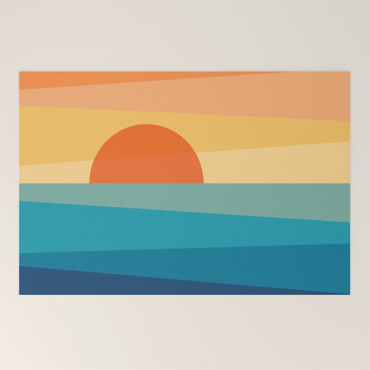 Abstract geometric sunrise Welcome Mat Gallery Image 2