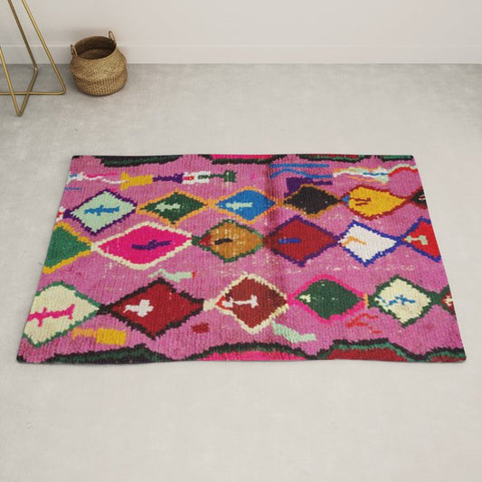 Very Colorful Retro Moroccan Rug Print Rug Gallery Image 2