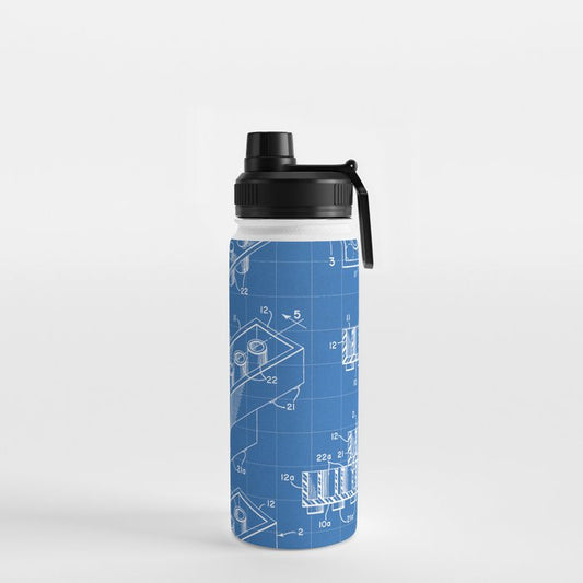 Legos Patent - Legos Brick Art - Blueprint Water Bottle Gallery Image 2