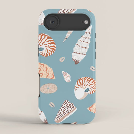 Vintage sea shell flat illustration pattern iPhone Case Gallery Image 2