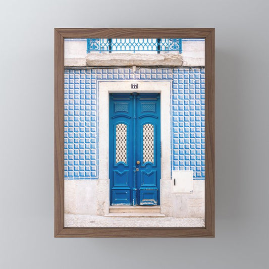 Lisbon Blue Door | Portugal fine art travel photography print Mini Art Print Gallery Image 2