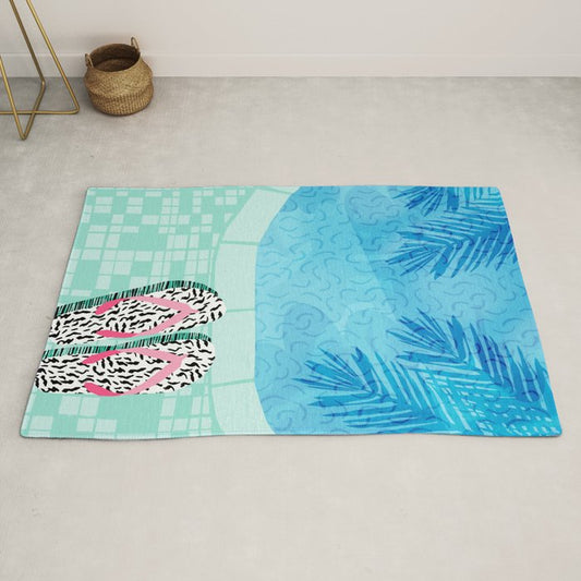 Go Time - resort palm springs poolside oasis swimming athlete vacation topical island summer fun Rug Gallery Image 2