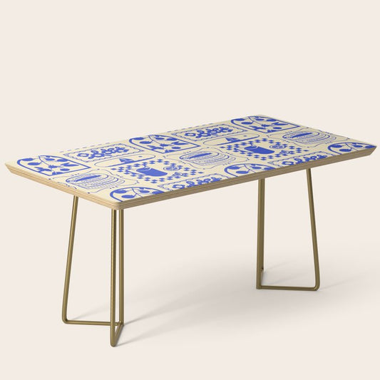 Blue summer vacation patchwork art pattern Coffee Table Gallery Image 2
