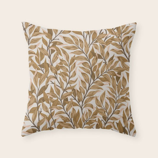 Autumn Botnica Foliage in Neutral Throw Pillow Gallery Image 2