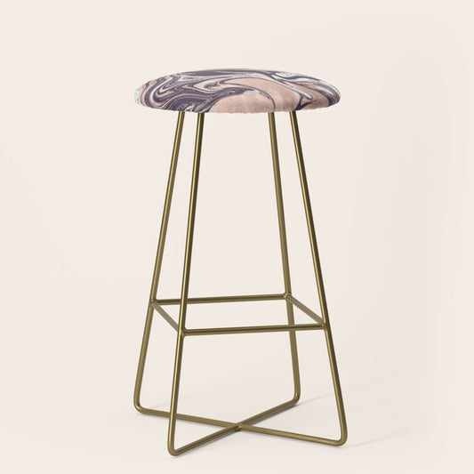 Liquid Rose Gold Violet and Marble Stool Gallery Image 2