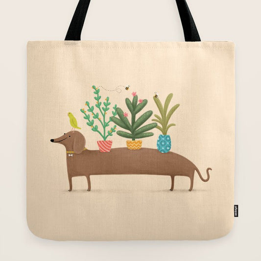 Dachshund & Parrot Tote Bag Gallery Image 2