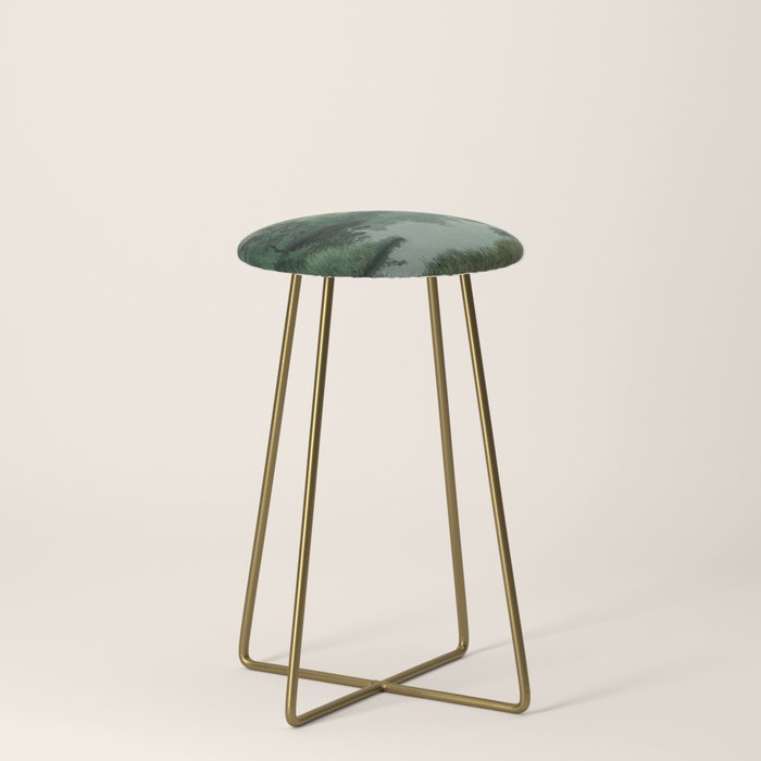 Japanese Forest Painting Sage Green Wall Art Wabi Sabi Wall Art Minimalist Japanese Poster Stool Gallery Image 4