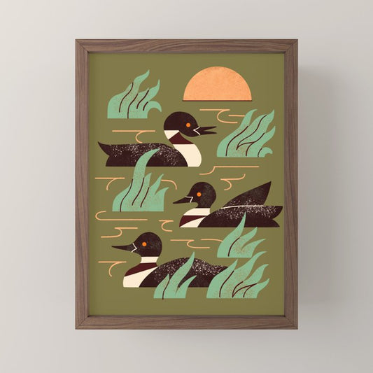 Loons At Dusk Mini Art Print Gallery Image 2