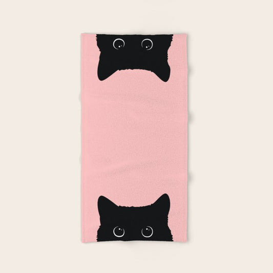 Black Cat Hand & Bath Towel Gallery Image 2