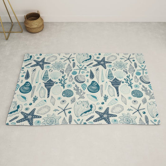 Sea shells on off white Rug Gallery Image 2