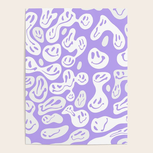 Pastel Purple Dripping Smiley Poster Gallery Image 2