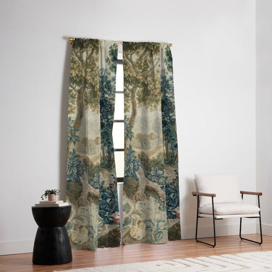 Antique 18th Century Flemish Verdure Tapestry Window Curtain Gallery Image 2