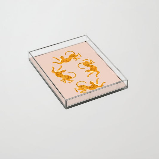 Leopard Race - pink Acrylic Tray Gallery Image 2
