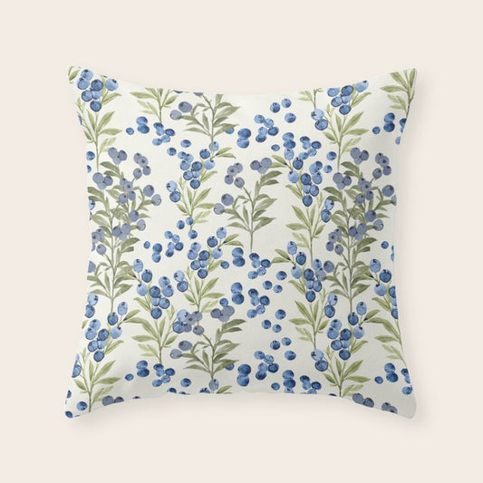 âWild Blueberryâ - Botanical Pattern Throw Pillow Gallery Image 2
