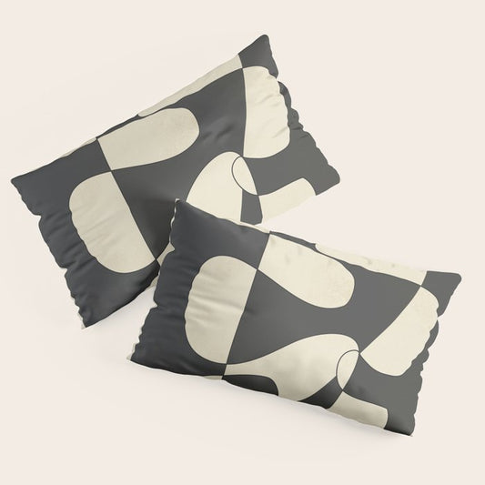 Modern Abstract Contrast - Noir Pillow Sham Gallery Image 2