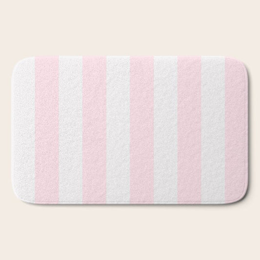 Luxury Striped Pastel Pink Bath Mat Gallery Image 2