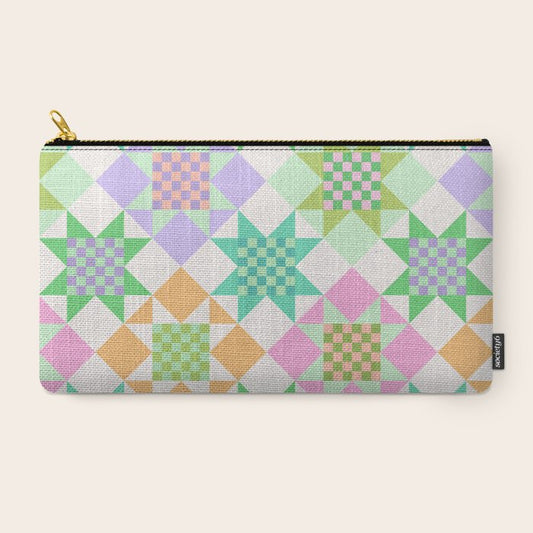 Checkerboard Quilt - Pastel Colors Carry All Pouch Gallery Image 2