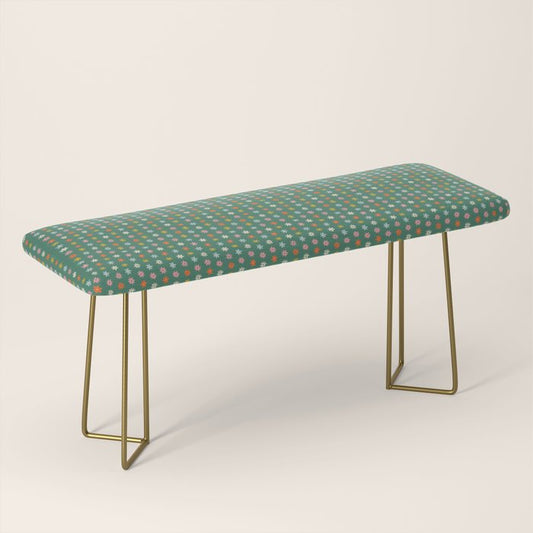 Colorful vintage flower art pattern Bench Gallery Image 2