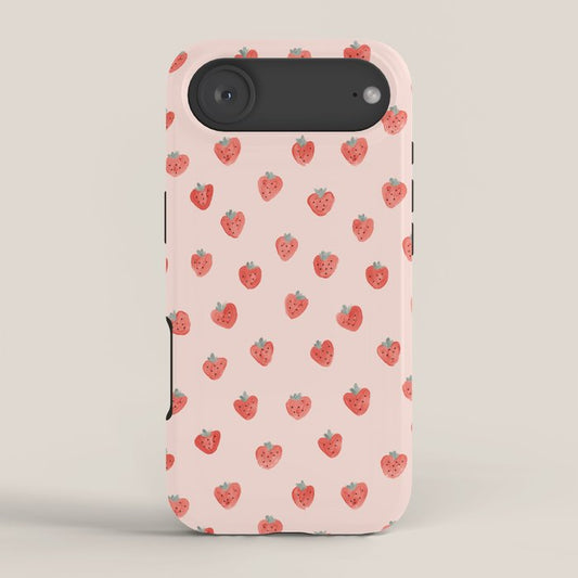 Strawberries on Pink iPhone Case Gallery Image 2