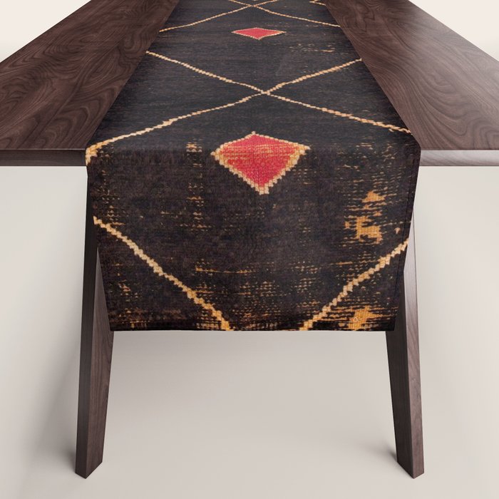 Feiija Antique South Morocco North African Pile Rug Print Table Runner Gallery Image 1
