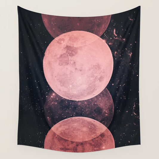 Pink Moon Phases Wall Tapestry Gallery Image 2