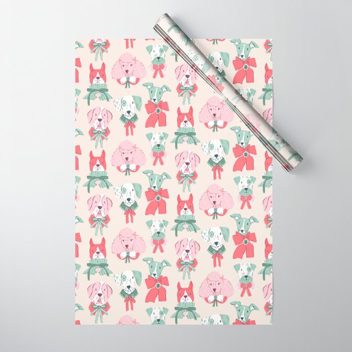 Christmas Dogs Portrait Wrapping Paper Gallery Image 1