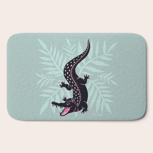 Crocodile - Mint Bath Mat Gallery Image 2