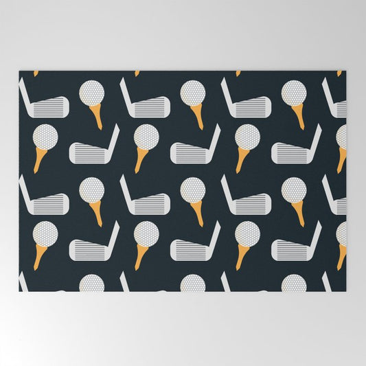Golf Pattern (Black) Welcome Mat Gallery Image 2